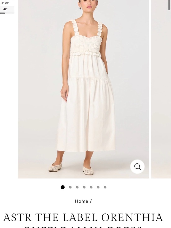 Astr Dresses & Skirts - Astr Ruffled Strap Midi Dress in Cream
